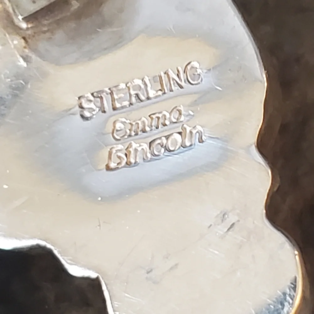 Navajo Emma Lincoln Turquoise/MOP Clip-on Earrings - Picture 6 of 9